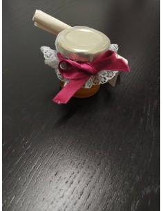Vasetto di miele 50gr adorno con tulle e fiocchetto